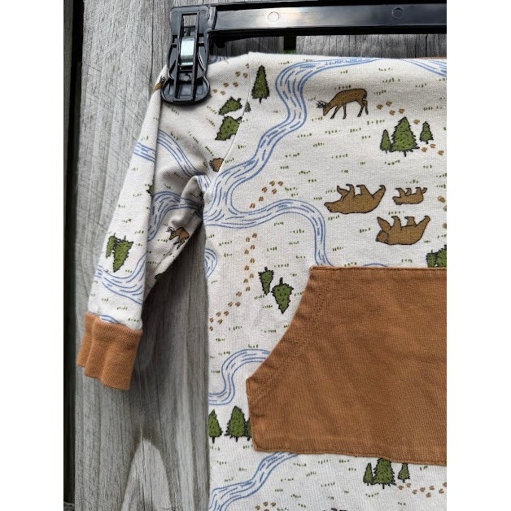 Outdoor Carhartt Romper Kids 6-9M Tan Nature Print Bear Eagle One Piece Rugged - Picture 5 of 11